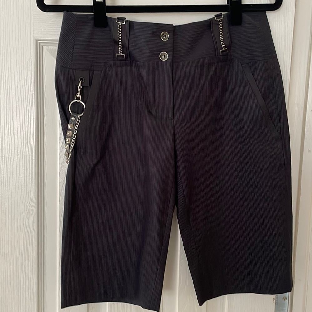 FRENCH MADE PINSTRIPE BERMUDA SHORTS BY BILL TORNADE - Picture 2 of 7